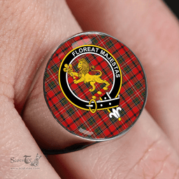 Scottish Brown of Castledean (Broun of Castledean) Modern Clan Tartan Ring - Crest Classic Scottish Plaid Tartan Plaid