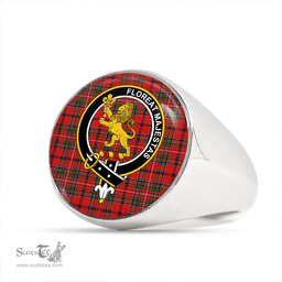 Scottish Brown of Castledean (Broun of Castledean) Modern Clan Tartan Ring - Crest Classic Scottish Plaid Tartan Plaid