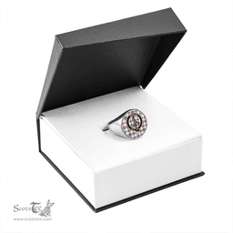 Scottish Boswell Dress Weathered Clan Tartan Ring - Crest Classic Scottish Plaid Tartan Plaid