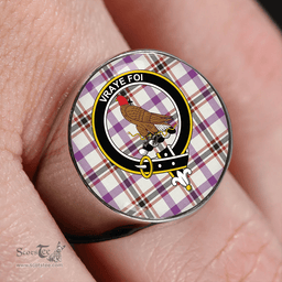 Scottish Boswell Dress Weathered Clan Tartan Ring - Crest Classic Scottish Plaid Tartan Plaid