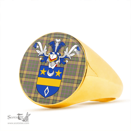Scottish Blackwood Weathered Clan Tartan Ring - Crest Classic Scottish Plaid Tartan Plaid