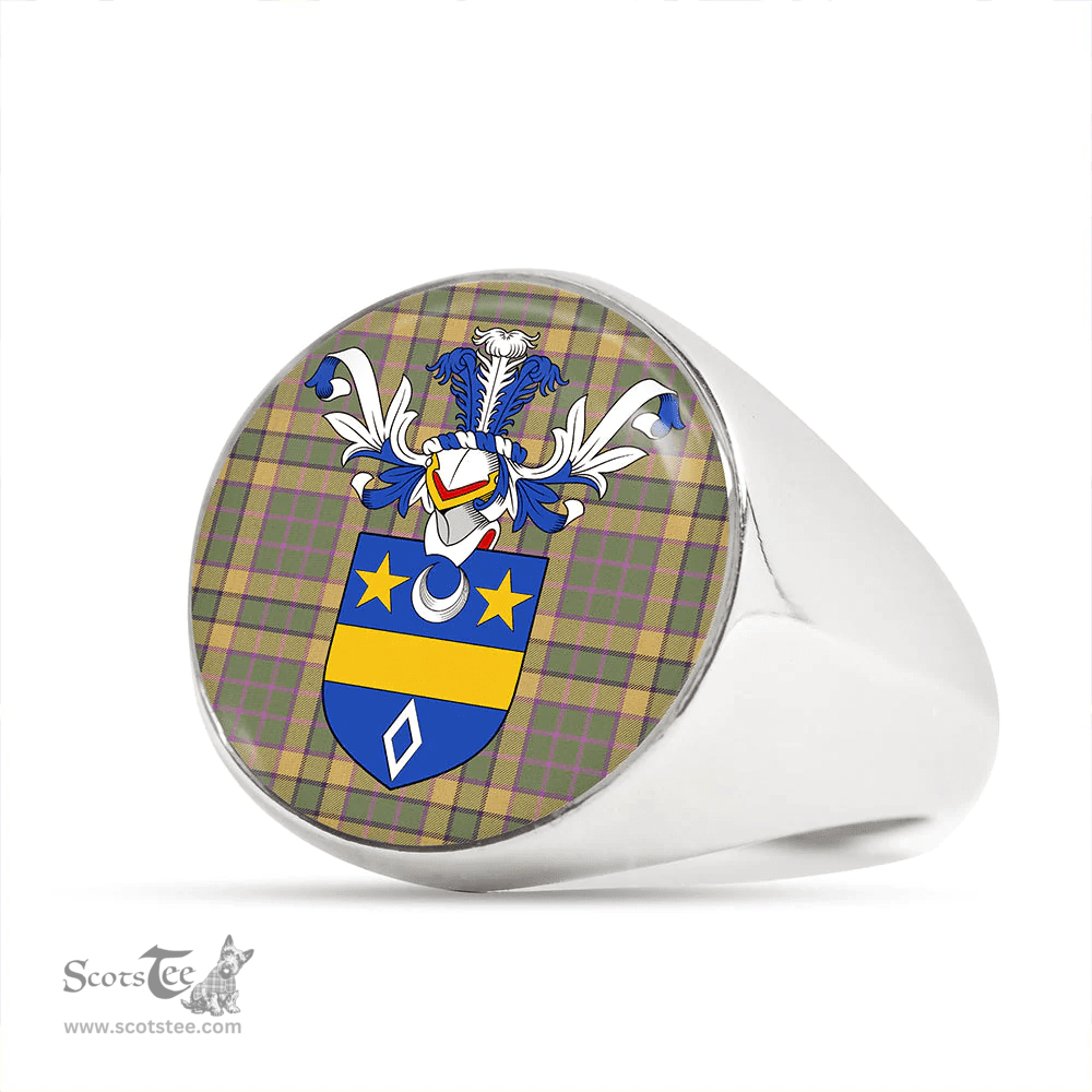 Scottish Blackwood Weathered Clan Tartan Ring - Crest Classic Scottish Plaid Tartan Plaid