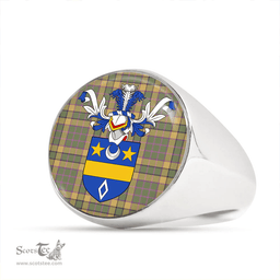 Scottish Blackwood Weathered Clan Tartan Ring - Crest Classic Scottish Plaid Tartan Plaid