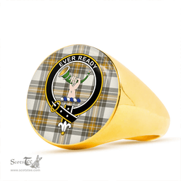 Scottish Burns Ancient Clan Tartan Ring - Crest Classic Scottish Plaid Tartan Plaid
