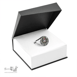 Scottish Brodie Silver (Brodie Muted) Weathered Clan Tartan Ring - Crest Classic Scottish Plaid Tartan Plaid