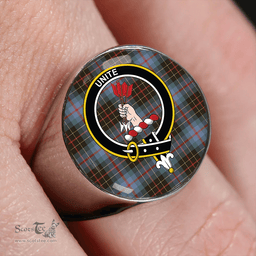 Scottish Brodie Hunting Weathered Clan Tartan Ring - Crest Classic Scottish Plaid Tartan Plaid