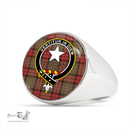 Scottish Blackstock Hunting Weathered Clan Tartan Ring - Crest Classic Scottish Plaid Tartan Plaid