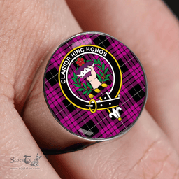 Scottish Buchanan Cerise #2 Special Modern Clan Tartan Ring - Crest Classic Scottish Plaid Tartan Plaid