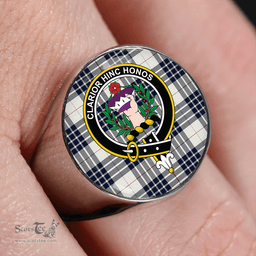 Scottish Buchanan Dress Dance Blue Clan Tartan Ring - Crest Classic Scottish Plaid Tartan Plaid