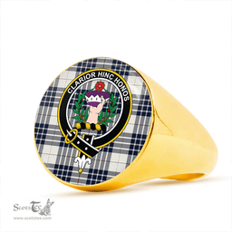 Scottish Buchanan Dress Dance Blue Clan Tartan Ring - Crest Classic Scottish Plaid Tartan Plaid