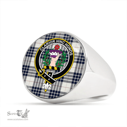 Scottish Buchanan Dress Dance Blue Clan Tartan Ring - Crest Classic Scottish Plaid Tartan Plaid