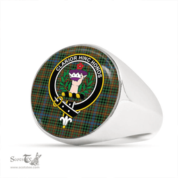 Scottish Buchanan Hunting #4 Modern Clan Tartan Ring - Crest Classic Scottish Plaid Tartan Plaid