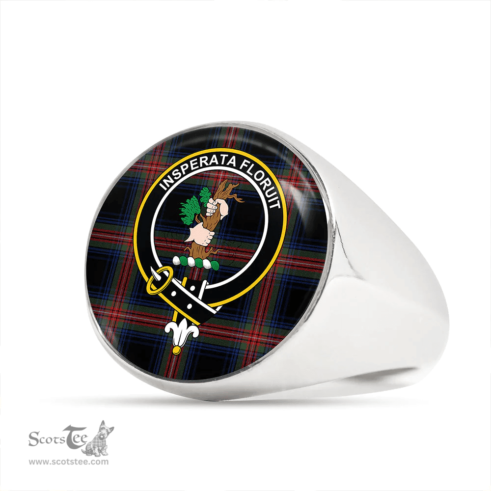 Scottish Braveheart Warrior (Watt #2) Modern Clan Tartan Ring - Crest Classic Scottish Plaid Tartan Plaid