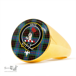Scottish Brodie Hunting Ancient Clan Tartan Ring - Crest Classic Scottish Plaid Tartan Plaid