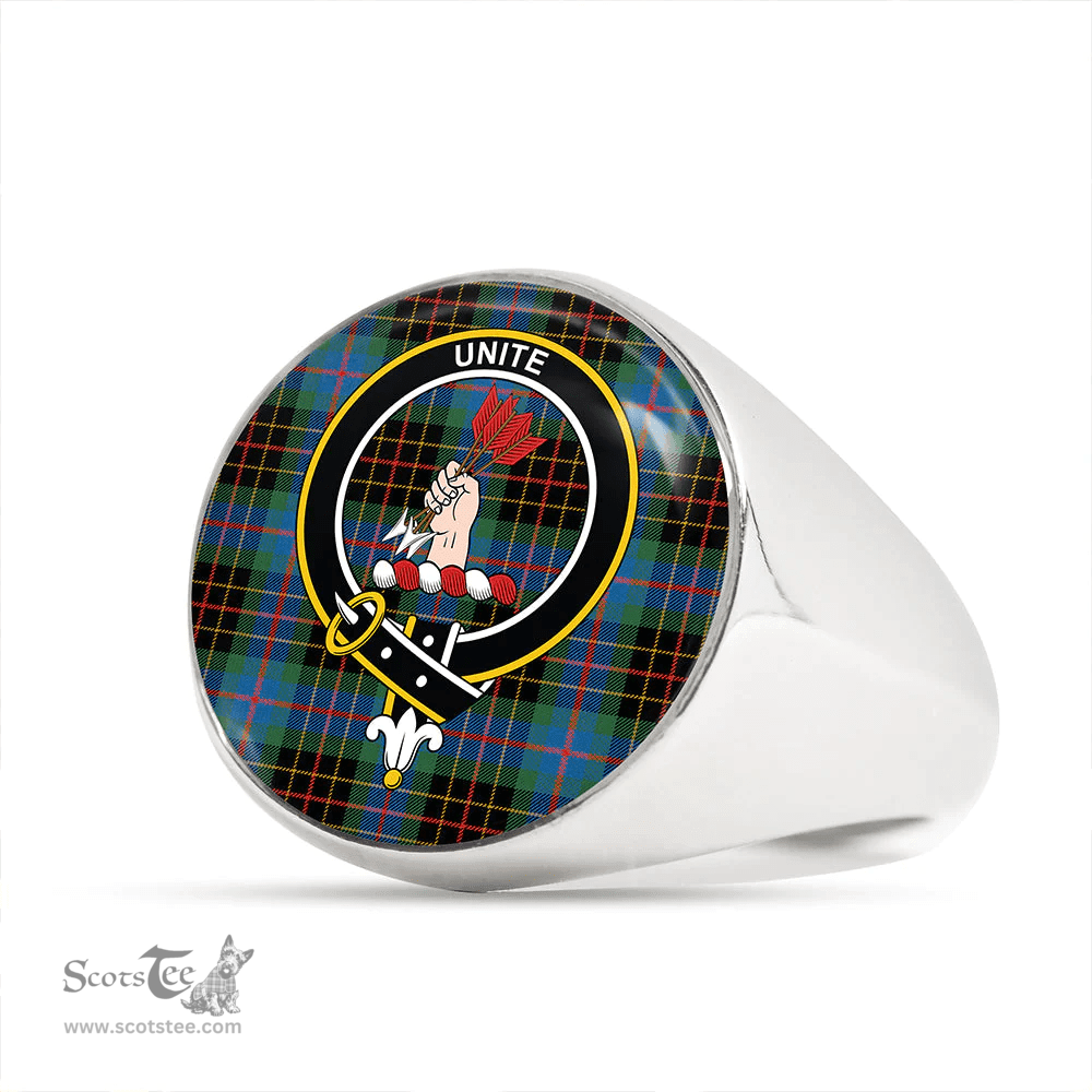 Scottish Brodie Hunting Ancient Clan Tartan Ring - Crest Classic Scottish Plaid Tartan Plaid