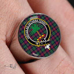 Scottish Cairns of Finavon Modern Clan Tartan Ring - Crest Classic Scottish Plaid Tartan Plaid