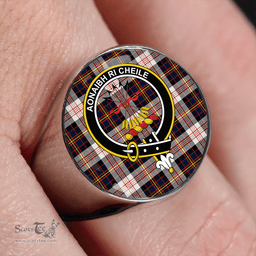 Scottish Cameron of Erracht Dress Modern 2 Clan Tartan Ring - Crest Classic Scottish Plaid Tartan Plaid