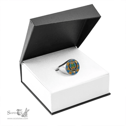 Scottish Carlisle Ancient (Carlill Ancient) Clan Tartan Ring - Crest Classic Scottish Plaid Tartan Plaid