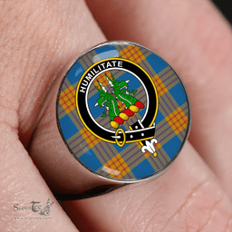 Scottish Carlisle Ancient (Carlill Ancient) Clan Tartan Ring - Crest Classic Scottish Plaid Tartan Plaid