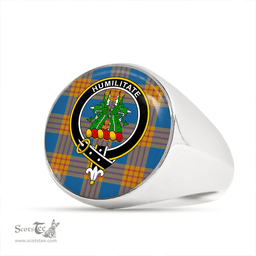 Scottish Carlisle Ancient (Carlill Ancient) Clan Tartan Ring - Crest Classic Scottish Plaid Tartan Plaid