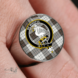 Scottish Campbell of Cawdor Dress Weathered 2 Clan Tartan Ring - Crest Classic Scottish Plaid Tartan Plaid