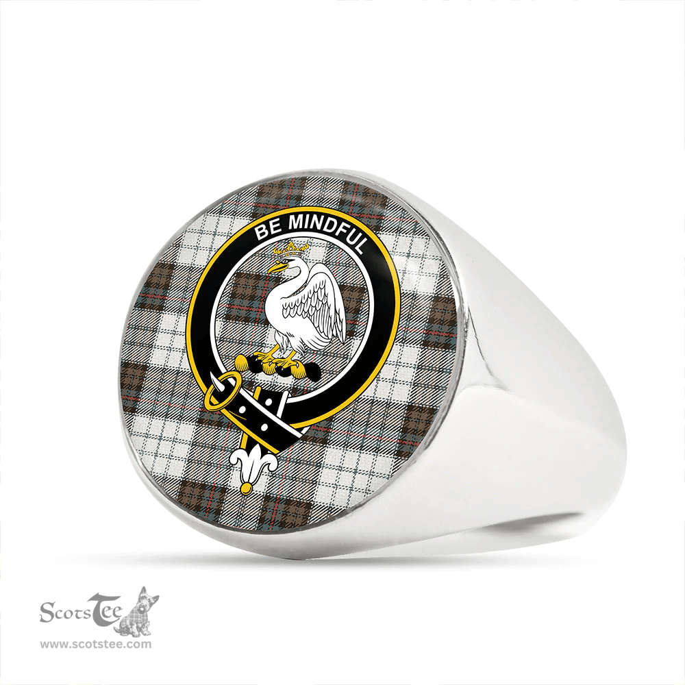 Scottish Campbell of Cawdor Dress Weathered 2 Clan Tartan Ring - Crest Classic Scottish Plaid Tartan Plaid