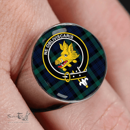 Scottish Campbell of Glenlyon Modern 2 Clan Tartan Ring - Crest Classic Scottish Plaid Tartan Plaid
