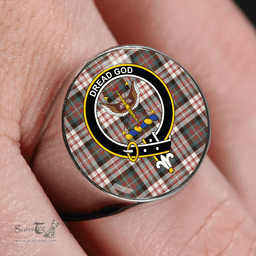Scottish Carnegie Dress Weathered Clan Tartan Ring - Crest Classic Scottish Plaid Tartan Plaid