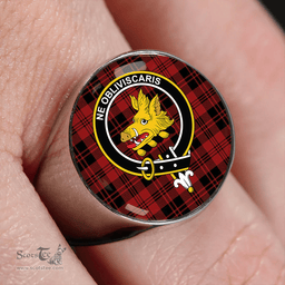 Scottish Campbell of Lochlane Modern 2 Clan Tartan Ring - Crest Classic Scottish Plaid Tartan Plaid