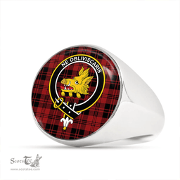 Scottish Campbell of Lochlane Modern 2 Clan Tartan Ring - Crest Classic Scottish Plaid Tartan Plaid