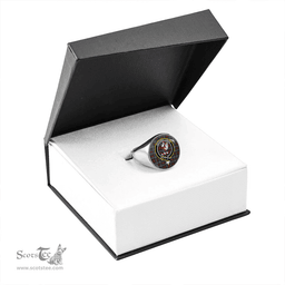Scottish Cockburn Brown (Coburn Brown) Modern Clan Tartan Ring - Crest Classic Scottish Plaid Tartan Plaid