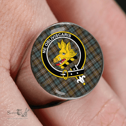 Scottish Campbell of Argyll Weathered 2 Clan Tartan Ring - Crest Classic Scottish Plaid Tartan Plaid