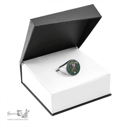 Scottish Cockburn (Coburn) Ancient Clan Tartan Ring - Crest Classic Scottish Plaid Tartan Plaid