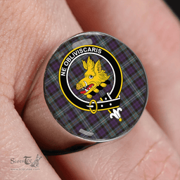 Scottish Campbell of Loudon (Campbell Louden) Weathered 2 Clan Tartan Ring - Crest Classic Scottish Plaid Tartan Plaid