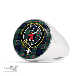 Scottish Colquhoun (Cowans) Modern Clan Tartan Ring - Crest Classic Scottish Plaid Tartan Plaid