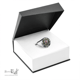 Scottish Cockburn (Coburn) of Ormiston Dress Ancient Clan Tartan Ring - Crest Classic Scottish Plaid Tartan Plaid