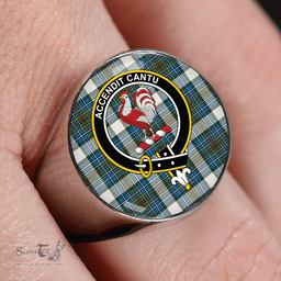 Scottish Cockburn (Coburn) of Ormiston Dress Ancient Clan Tartan Ring - Crest Classic Scottish Plaid Tartan Plaid
