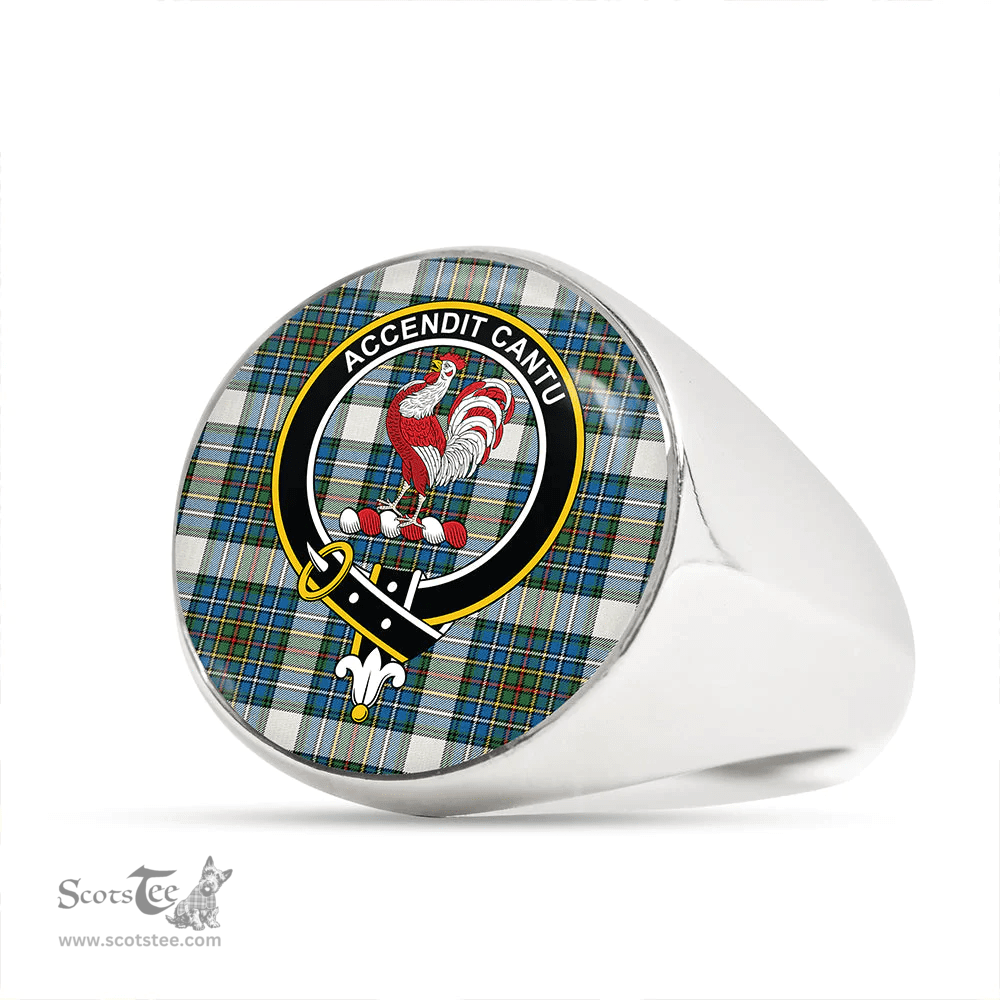 Scottish Cockburn (Coburn) of Ormiston Dress Ancient Clan Tartan Ring - Crest Classic Scottish Plaid Tartan Plaid