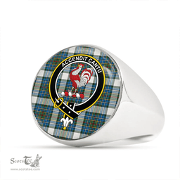 Scottish Cockburn (Coburn) of Ormiston Dress Ancient Clan Tartan Ring - Crest Classic Scottish Plaid Tartan Plaid