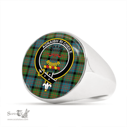Scottish Cameron of Erracht Ancient 2 Clan Tartan Ring - Crest Classic Scottish Plaid Tartan Plaid