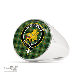 Scottish Campbell Marquis of Lorne Ancient 2 Clan Tartan Ring - Crest Classic Scottish Plaid Tartan Plaid