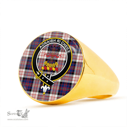 Scottish Cameron of Erracht Dress #2 Modern 2 Clan Tartan Ring - Crest Classic Scottish Plaid Tartan Plaid
