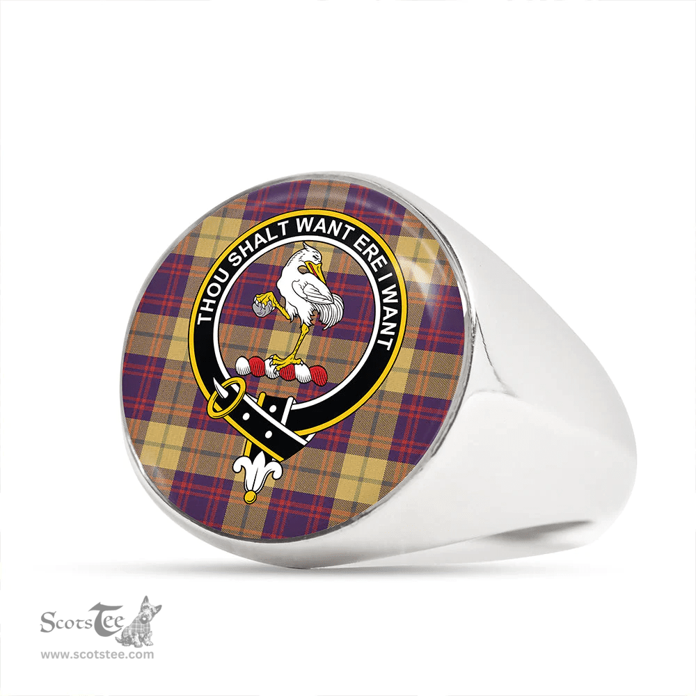 Scottish Cranston Dress #2 Weathered Clan Tartan Ring - Crest Classic Scottish Plaid Tartan Plaid