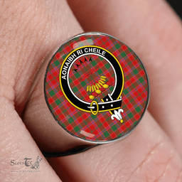 Scottish Cameron of Lochiel #2 Modern 2 Clan Tartan Ring - Crest Classic Scottish Plaid Tartan Plaid