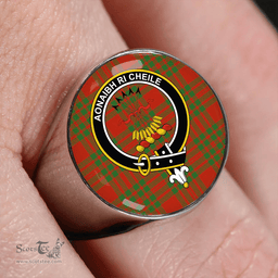 Scottish Cameron Cave Plaid Ancient 2 Clan Tartan Ring - Crest Classic Scottish Plaid Tartan Plaid