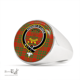 Scottish Cameron Cave Plaid Ancient 2 Clan Tartan Ring - Crest Classic Scottish Plaid Tartan Plaid