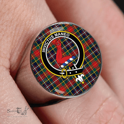 Scottish Crozier Modern Clan Tartan Ring - Crest Classic Scottish Plaid Tartan Plaid