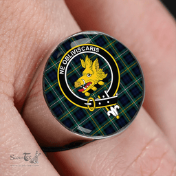Scottish Campbell of Argyll Modern 2 Clan Tartan Ring - Crest Classic Scottish Plaid Tartan Plaid