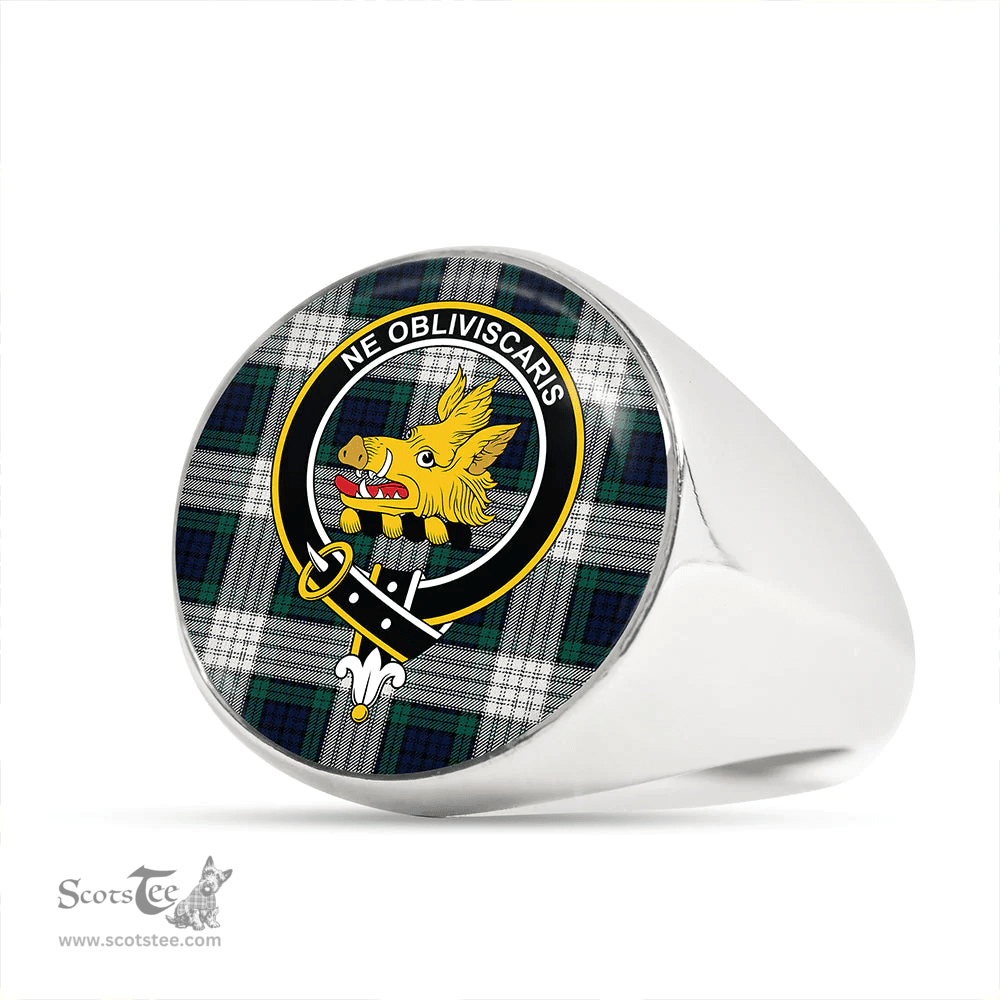 Scottish Campbell 42nd Dress Modern 2 Clan Tartan Ring - Crest Classic Scottish Plaid Tartan Plaid