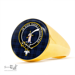 Scottish Clark (Clergy) Modern Clan Tartan Ring - Crest Classic Scottish Plaid Tartan Plaid